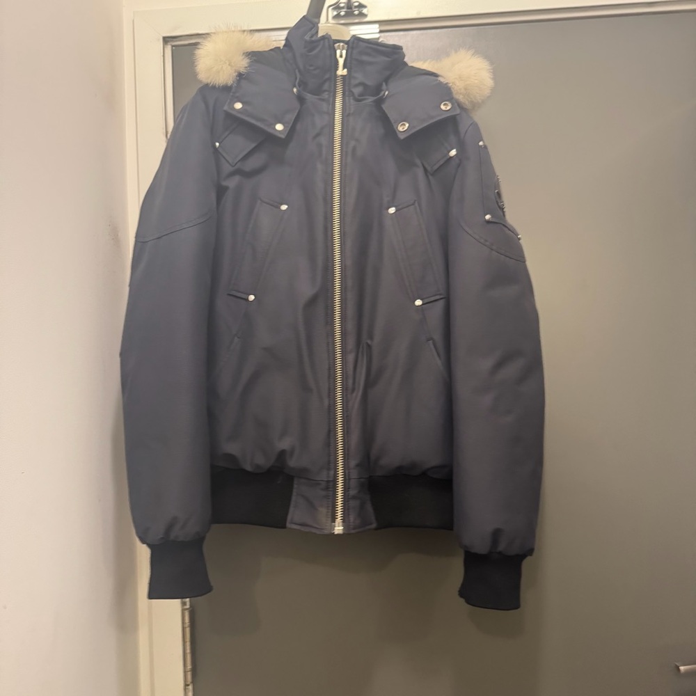 Moose Knuckles Ballistic Bomber Jacket Fur - Navy